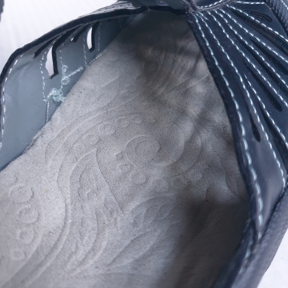 JBU Wm Melon Black Memory Foam Vegan Cutout Leather Sneakers Velcro T-Strap 7.5 - Picture 13 of 16